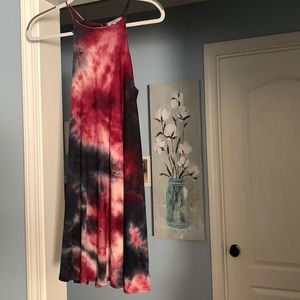 White Birch Tie Dye Sleeveless Dress, Small